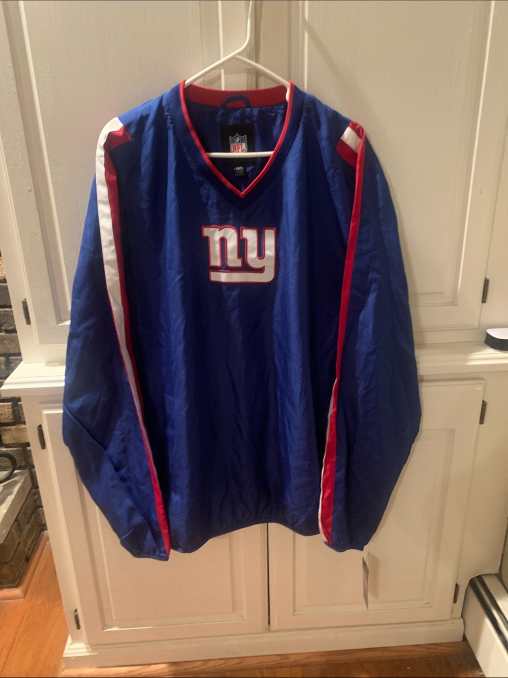 NFL Blue Pullover Windbreaker with Red & White Accents NWT